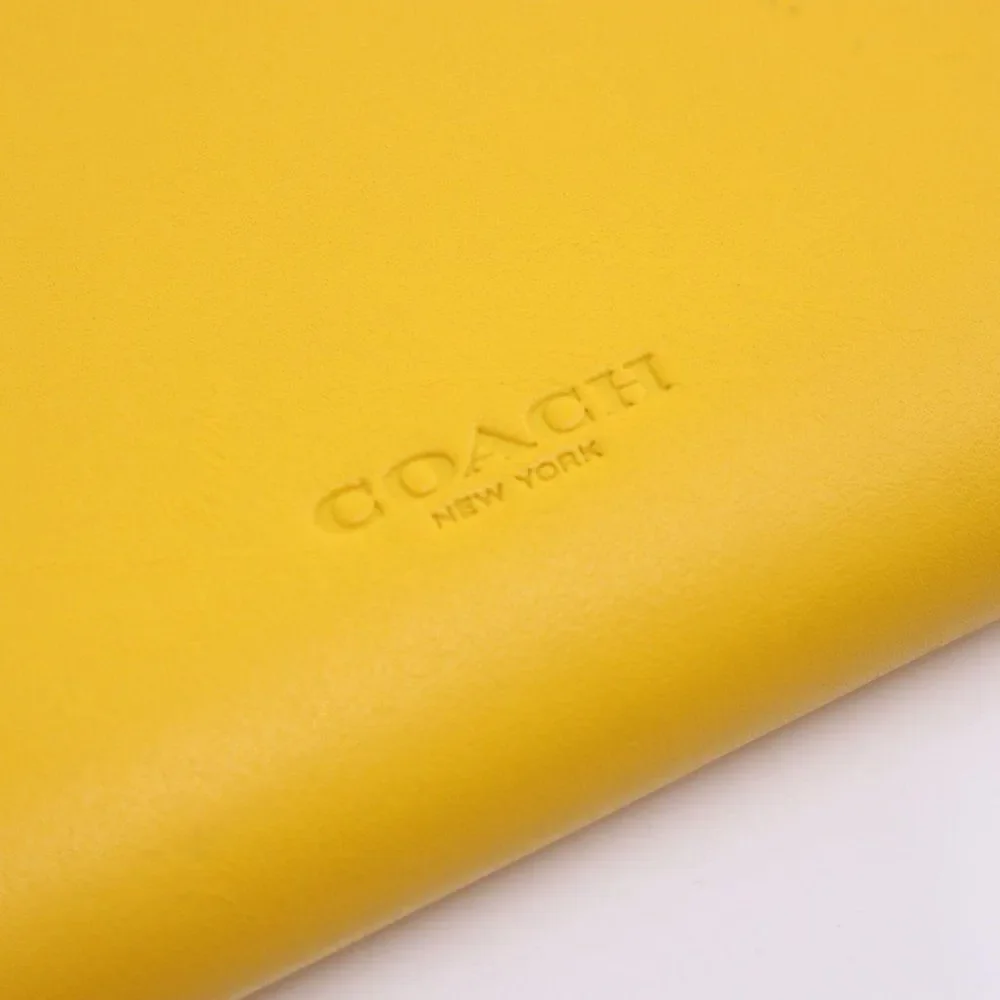 New Coach Disney Mickey Riding Skateboard Accordion Zip Wallet Banana Yellow - Picture 10 of 12